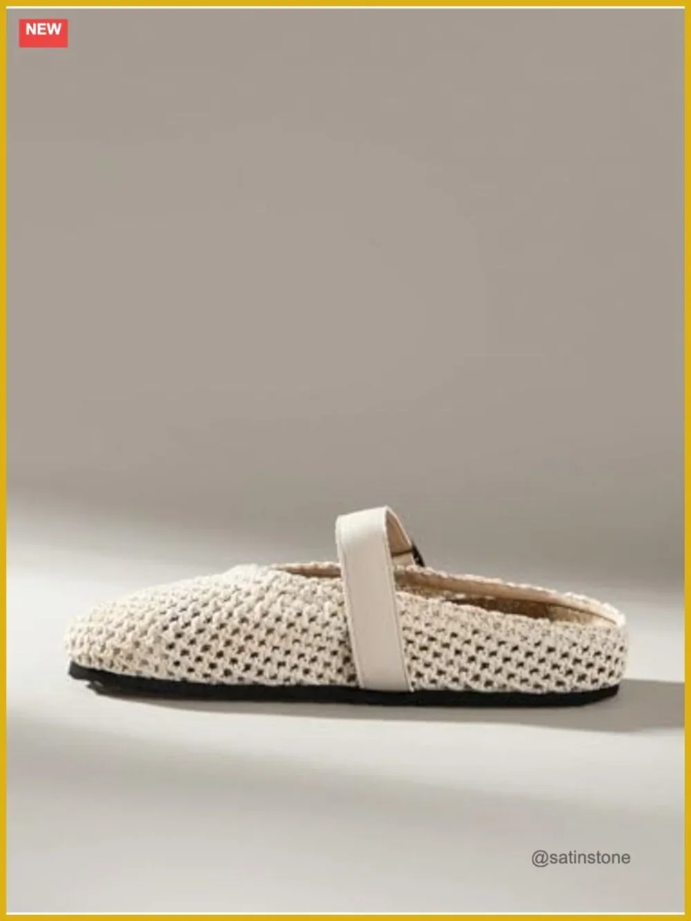Crochet Mules Clogs Flat Cork Footbed Adjustable Buckle Slip-On Summer Sandals - Picture 3 of 5